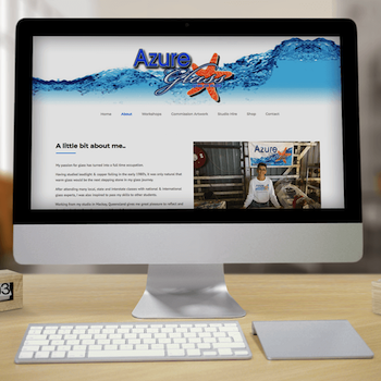 Azure Glass website displayed on a computer screen