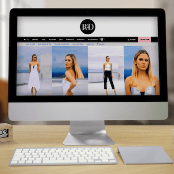 Rent a Dress Website website displayed on a computer screen